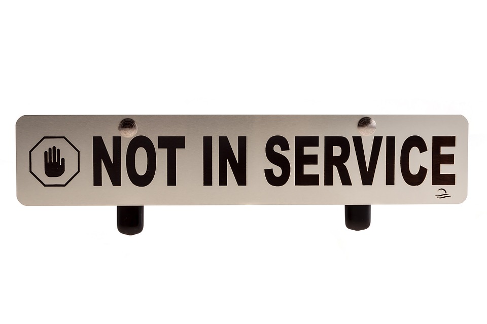 Not in service sign